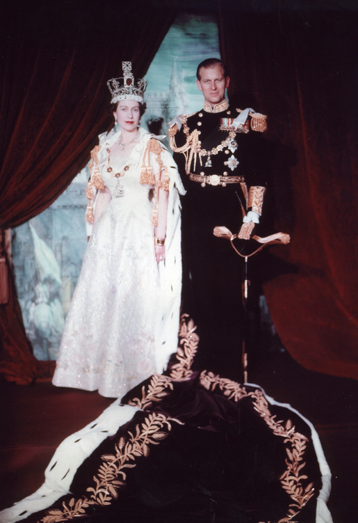 Elizabeth II e Philip na coroação (1953)