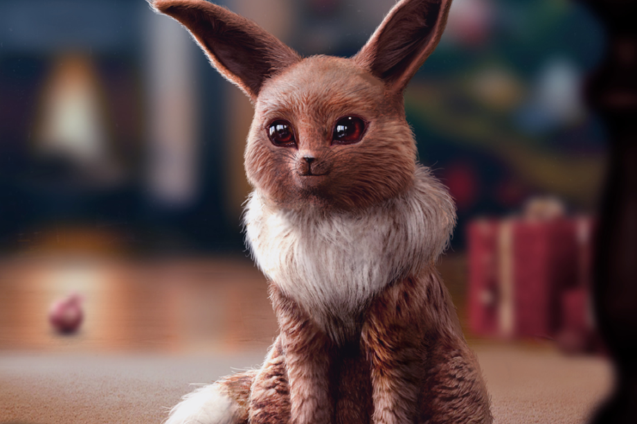 O <strong>Eevee</strong> é meio raposa, meio gato, meio um animal doméstico que ficaria ótimo como decoração de Natal (puxando os trenós do Papai Noel).