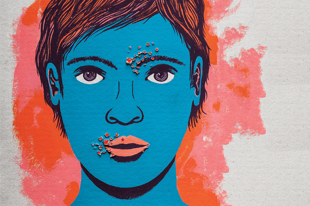 Ilustra&ccedil;&atilde;o de jovem com s&iacute;filis.