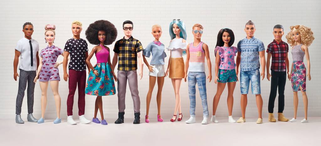 Ken, da Barbie, ganha versões com novas etnias e tipos de corpo