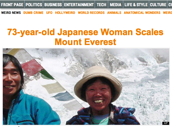 Japonesa de 73 anos escala o Everest