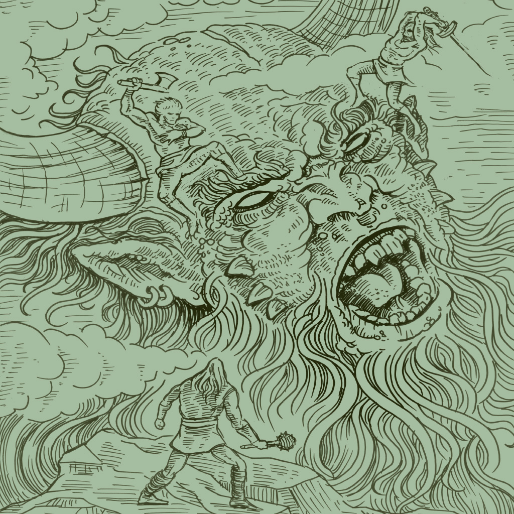 SI_Mitologia_Nordica_2_A <strong>Odin e seus irmãos usam o cadáver do gigante primordial para criar o Cosmos.</strong>