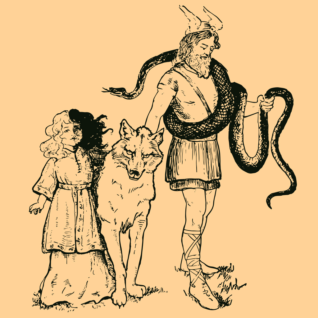 SI_Mitologia_Nordica_5_A <strong> Loki e sua prole infernal.</strong>