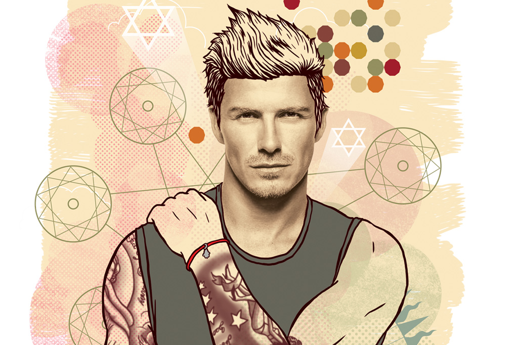 SI_Cabala_Pop_3 <strong>AMULETO – O jogador David Beckham foi visto com a pulseira vermelha no punho.</strong>