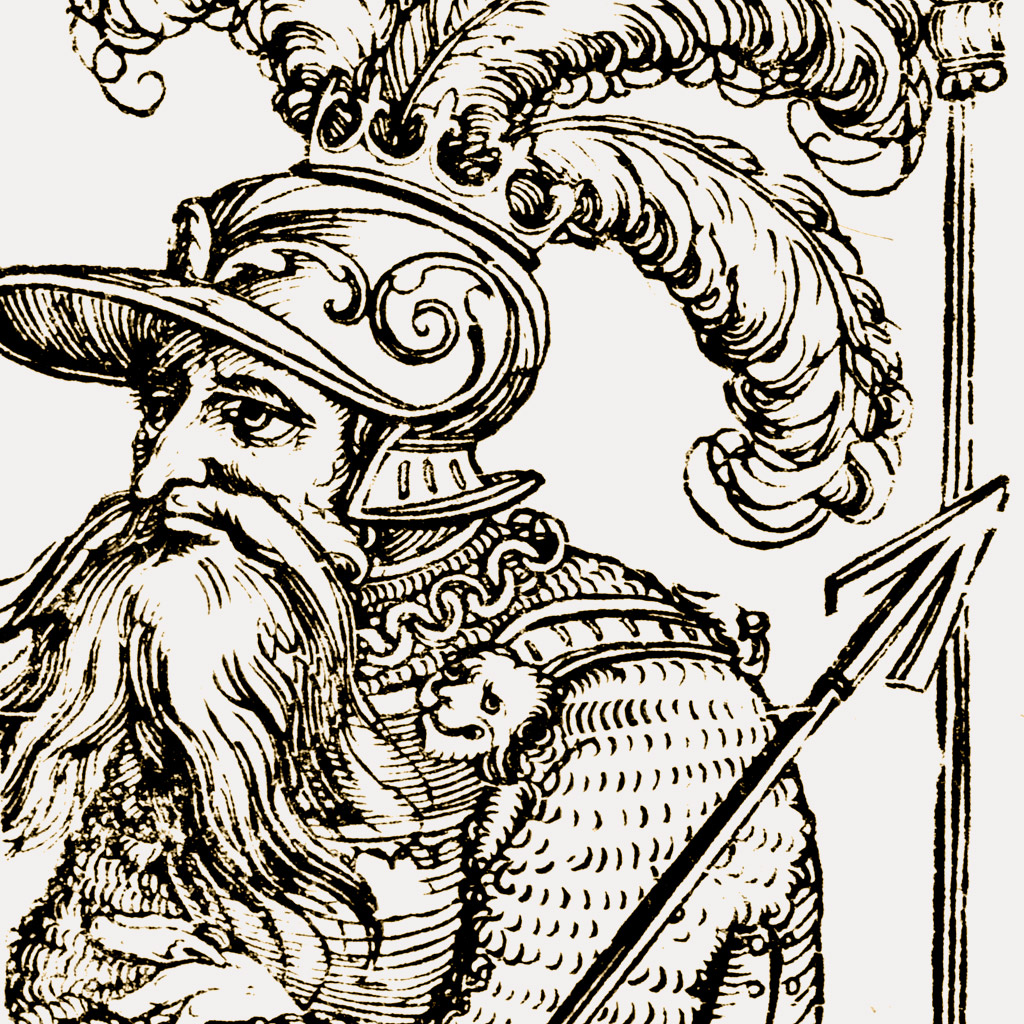 <strong>Acab, rei de Israel, aqui retratado anacronicamente com trajes de cavaleiro do fim da Idade Média.</strong>