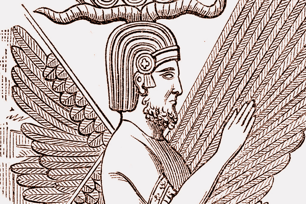 <strong>Ciro, o Grande, representado com traços dos antigos espíritos protetores da Mesopotâmia.</strong>