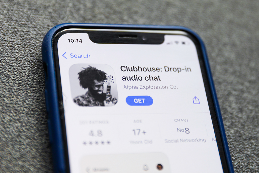 Foto do aplicativo Clubhouse na App Store.