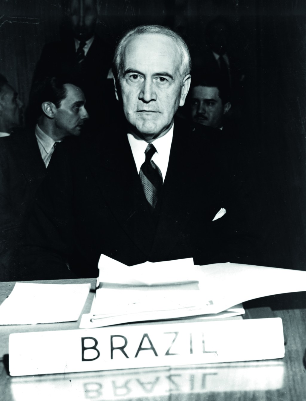 Aranha, Oswaldo Foto de Oswaldo Aranha, indicado ao Prêmio Nobel da Paz em 1948.