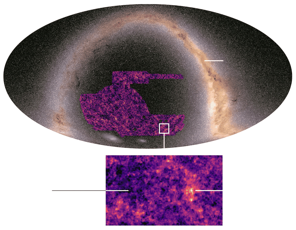 Mapa da matéria escura do universo.