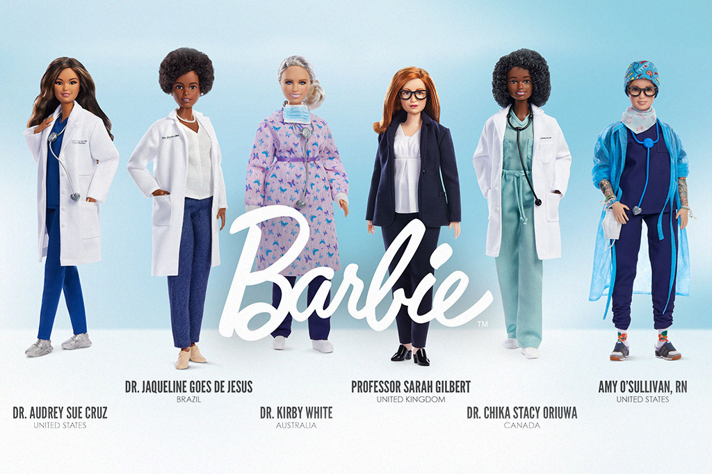 Imagem mostrando as Barbies inspiradas em cientistas da vida real.