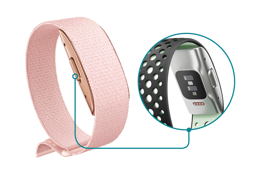 SI_430_Tech_Pulseira Foto da pulseira Amazon Halo, com destaque para o detalhe na parte de trás.