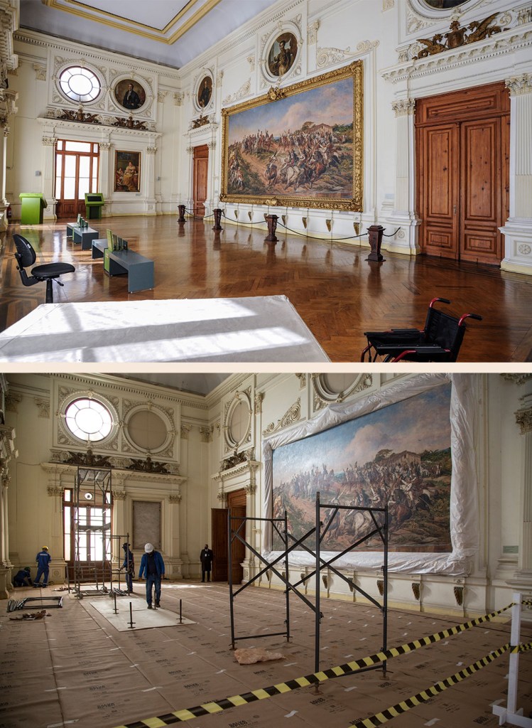 Prestes a reabrir, Museu do Ipiranga oferece cursos gratuitos pela internet Fotos do Museu da Ipiranga antes da reforma e durante a reforma