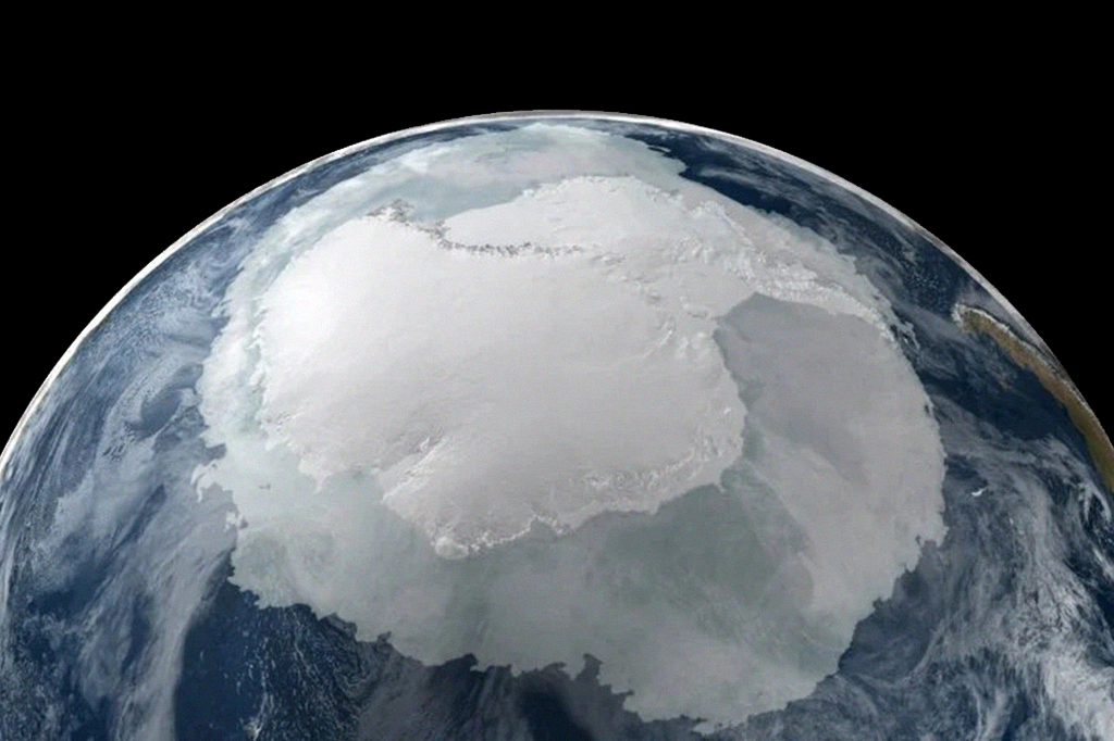 Foto de satélite da Antártida.