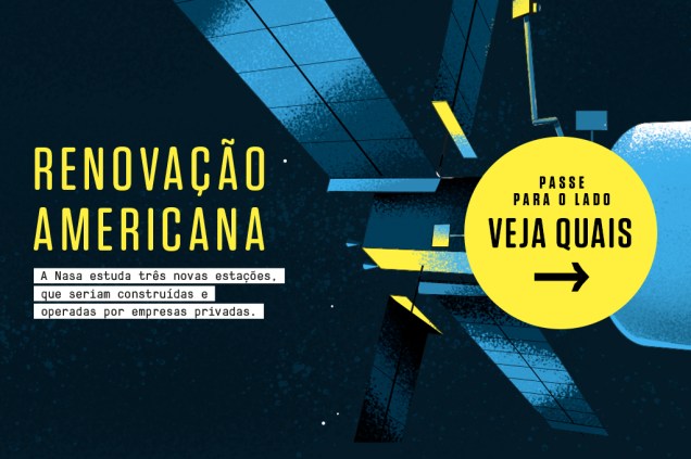 Passe para o lado para visualizar as estações espaciais americanas. Passe para o lado para visualizar as estações espaciais americanas.