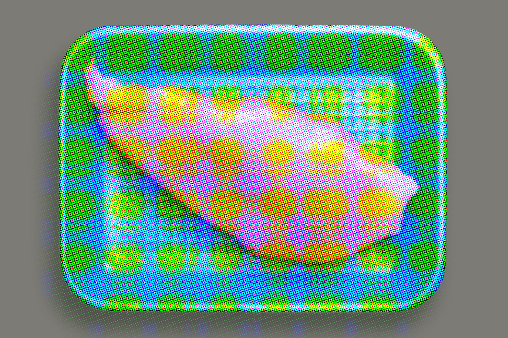 SI_438_frango_bandeja Ilustração de filé de frango.