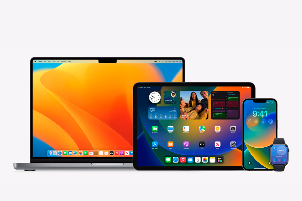 Foto promocional dos dispositivos Apple.