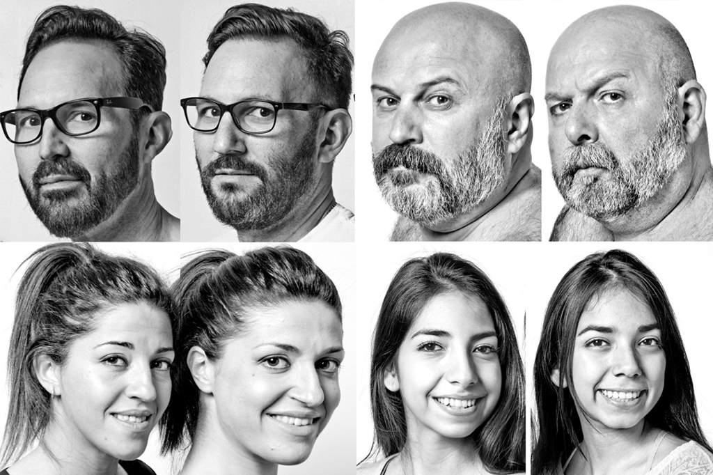 Retratos de pessoas parecidas.