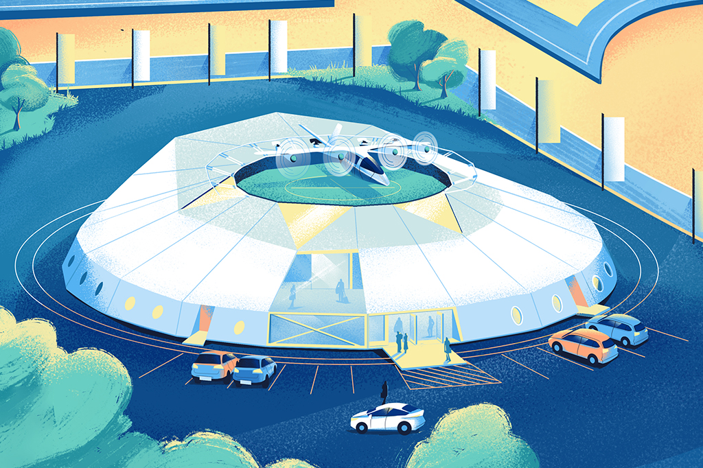 SI_442_evtols4 Ilustração de projeto de vertport da Urban-Air Port, no Reino Unido.