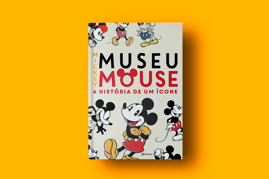 SI_450_Playlist_museu_mouse_site Capa do livro Museu do Mickey Mouse em fundo amarelo liso.
