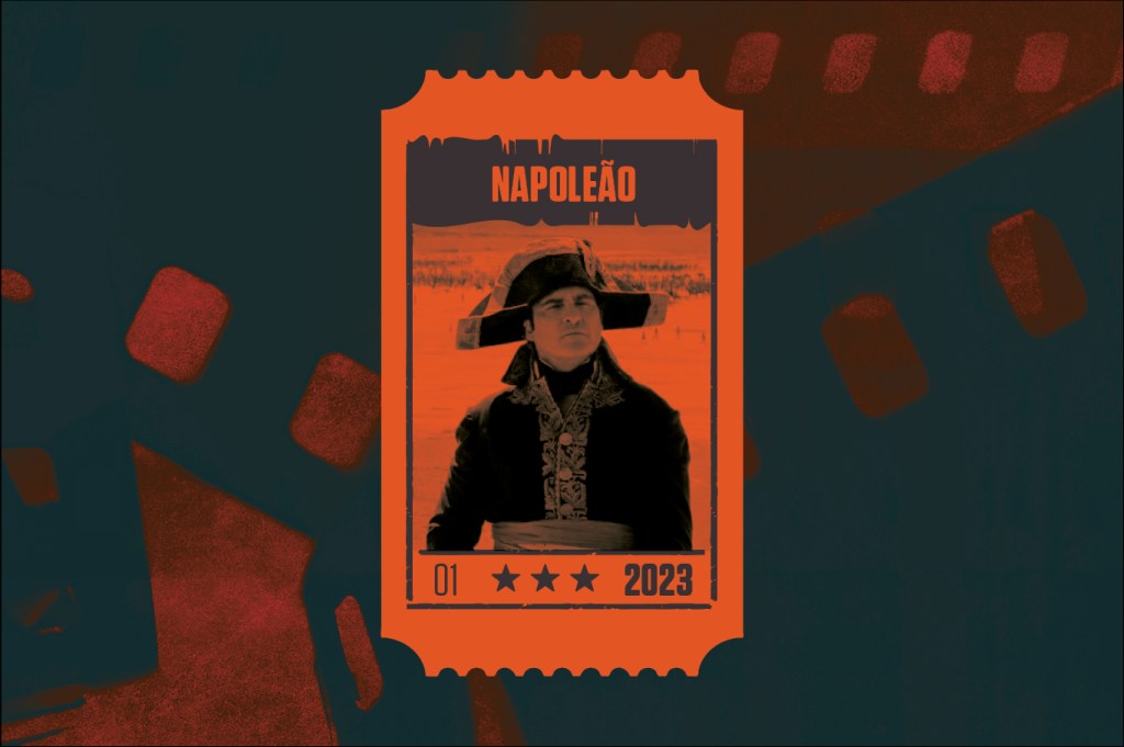 SI_459_playlist_abre_1_layout_site Montagem com cena do filme Napoleão (2023) em tons laranja.