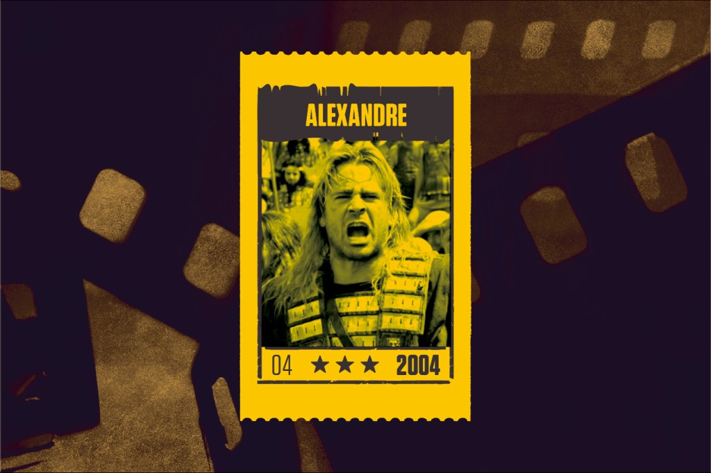 SI_459_playlist_abre__4_layout_site Montagem com cena do filme Alexandre (2004) em tons amarelo.