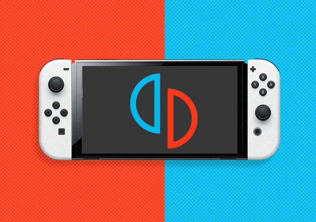 Nintendo Switch com o logo do emulador YUZU em sua tela.