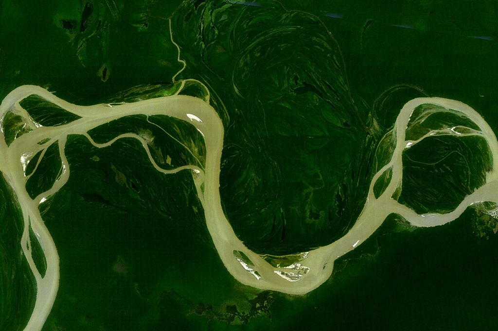 Vista aérea do Rio Amazonas.