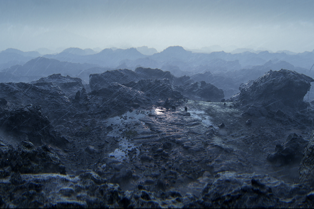 Imagem do cenário do jogo Hellblade II.