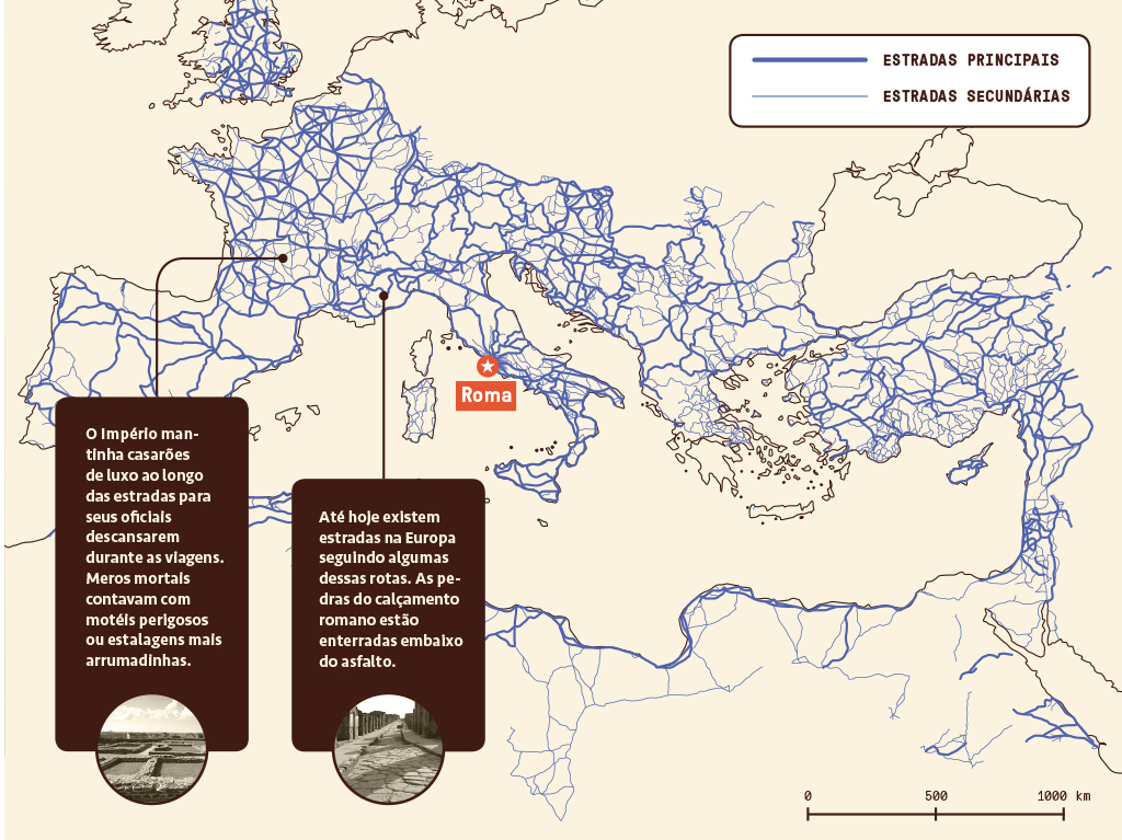 gr&aacute;fico do mapa da regi&atilde;o da It&aacute;lia mostrando que nem todos os caminhos levam a Roma