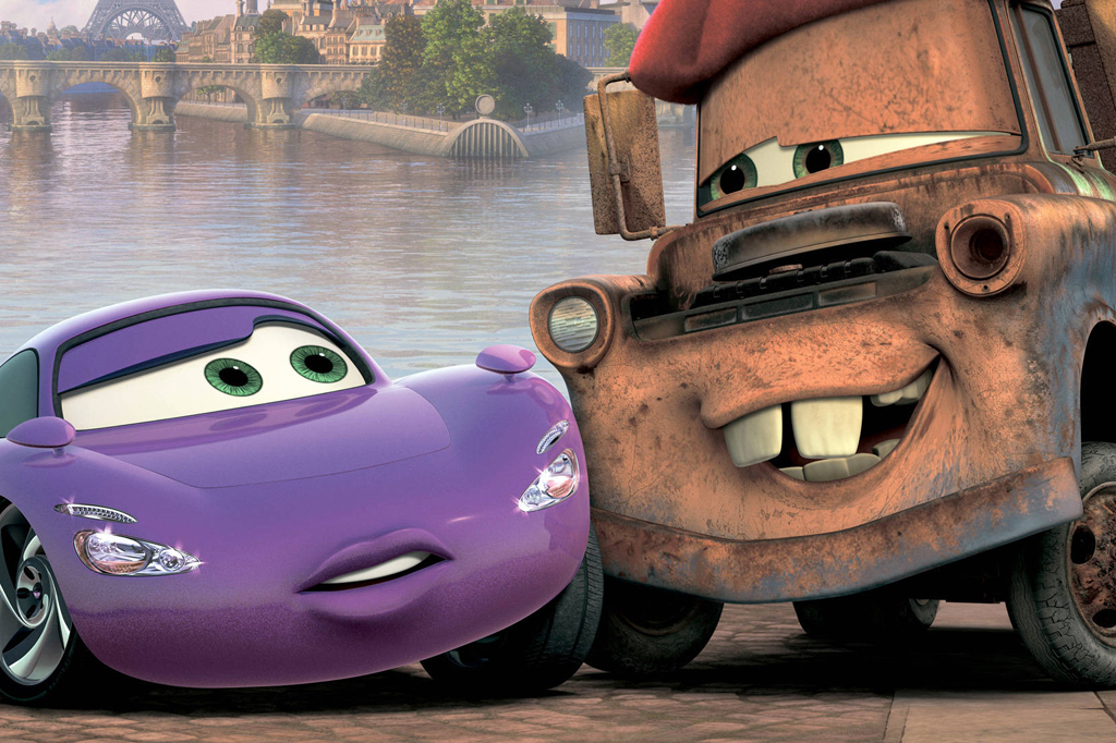 Imagem com personagens Holley e Mate da anima&ccedil;&atilde;o Carros 2.