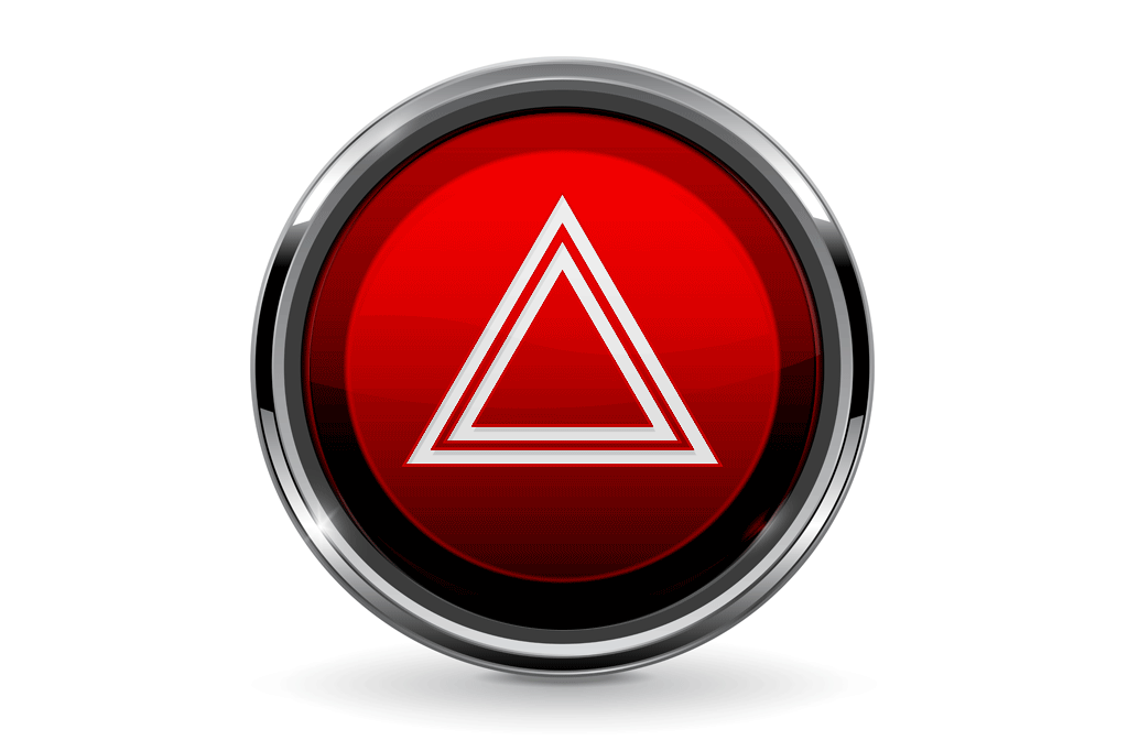 Imagem, em fundo branco, de um botão de pisca-alerta.