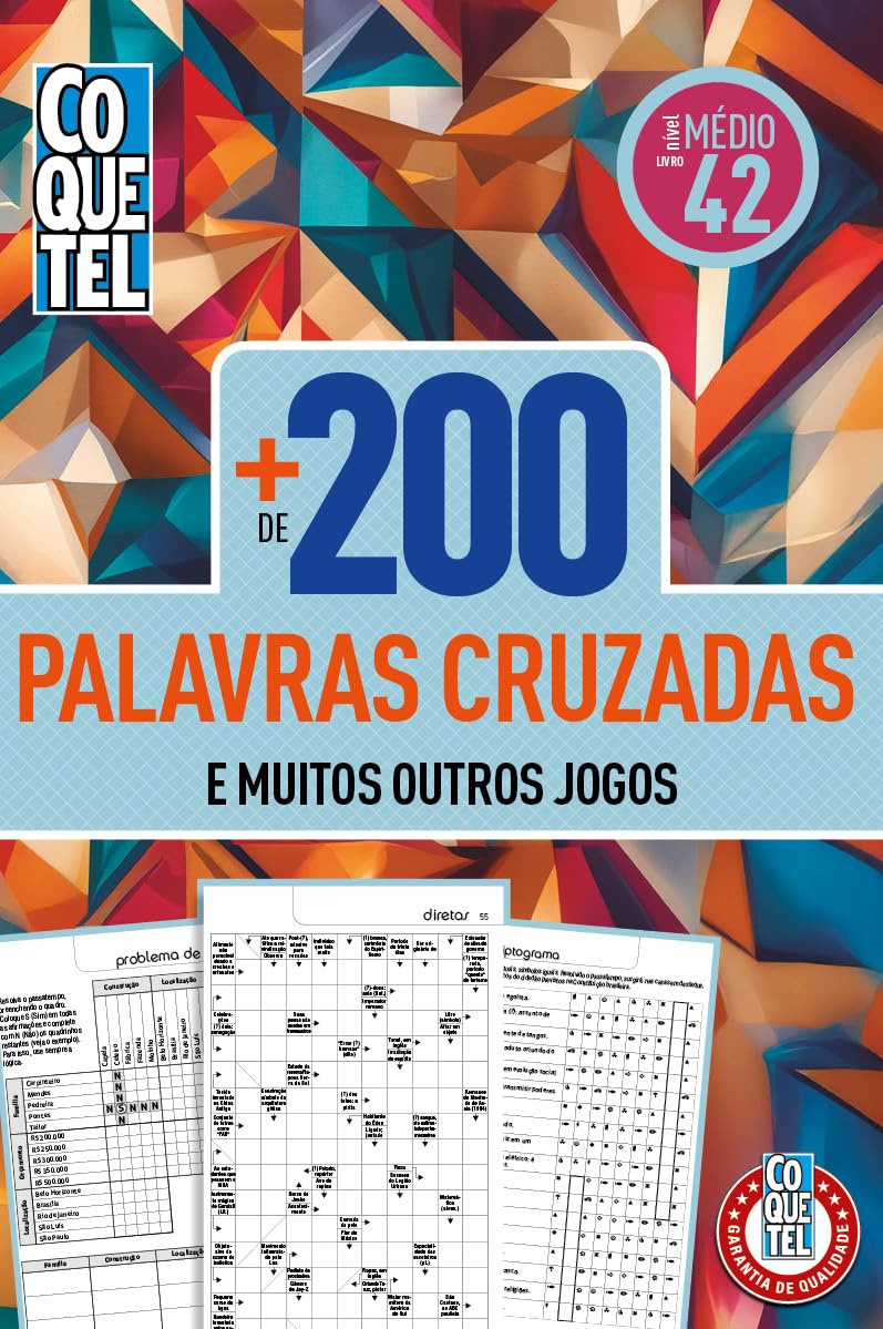 Livro Coquetel + 200 palavras-cruzadas 42: Nível Médio
