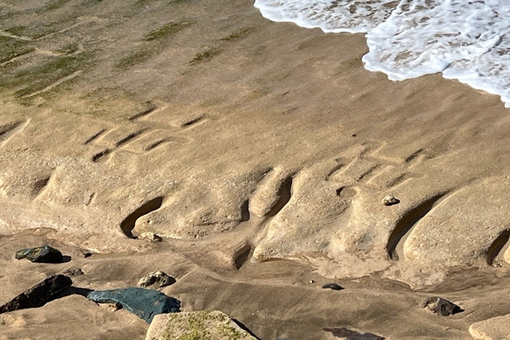 Imagens esculpidas há 500 anos reaparecem no Havaí após recuo da maré