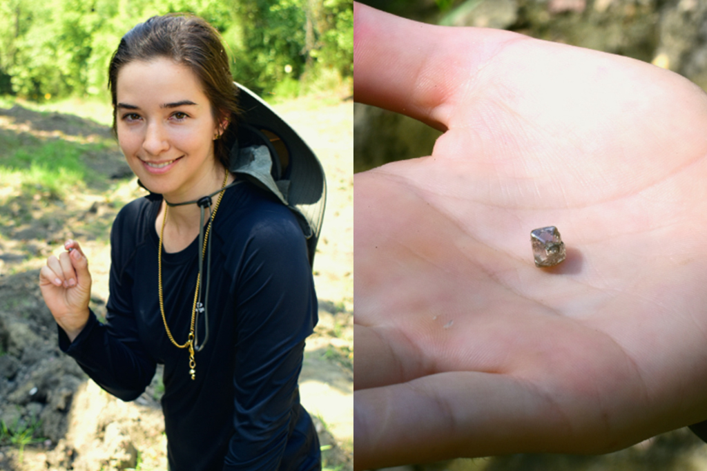 Mulher cava diamante para anel do próprio noivado nos EUA